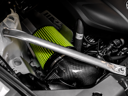 AWE Tuning 2020+ Toyota GR Supra S-FLO Carbon Intake for the MK5 Toyota Supra GR A90 MKV - Product installed in engine bay