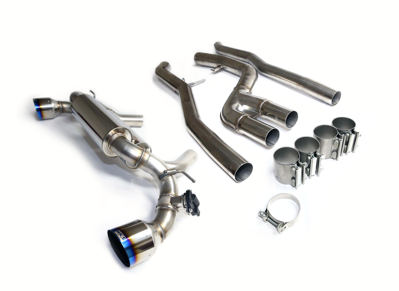 HKS 2019+ Toyota GR Supra w/o OPF Dual Hi-Power Titanium Tip Catback Exhaust for the MK5 Toyota Supra GR A90 MKV - Product Overview Components